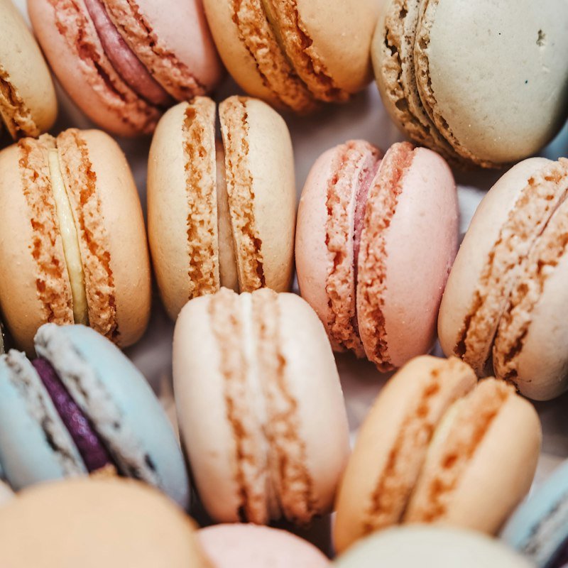 Macarons de cacao rosa